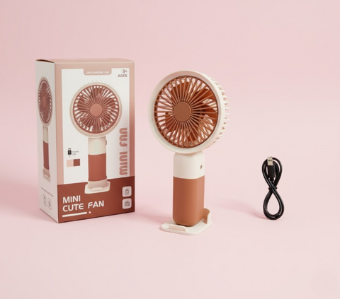 Mini Cute Fan – Portable USB Rechargeable Handheld Cooling Fan for Kids & Adults