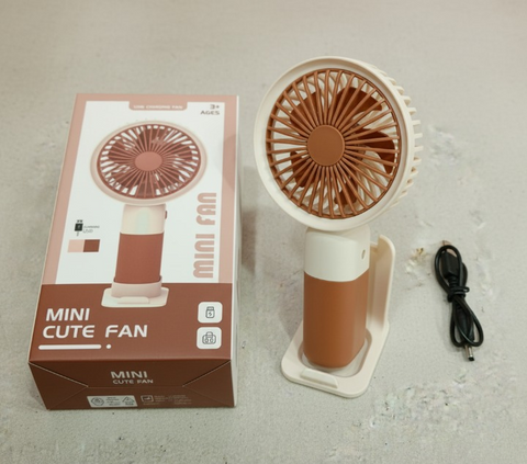 Mini Cute Fan – Portable USB Rechargeable Handheld Cooling Fan for Kids & Adults